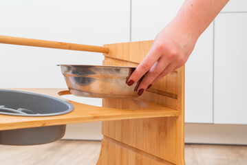 dog bowl in the kitchen