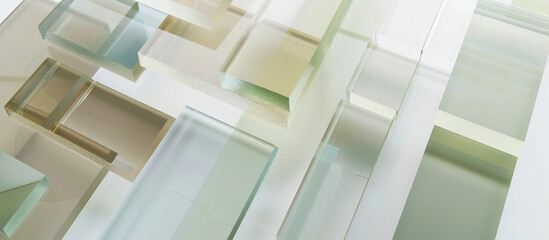 Obraz premium Abstract background with square glasses of different shades 