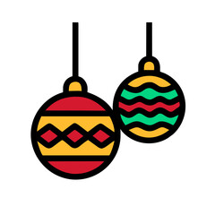 Christmas Ornaments icon vector graphics element silhouette sign symbol illustration on a Transparent Background