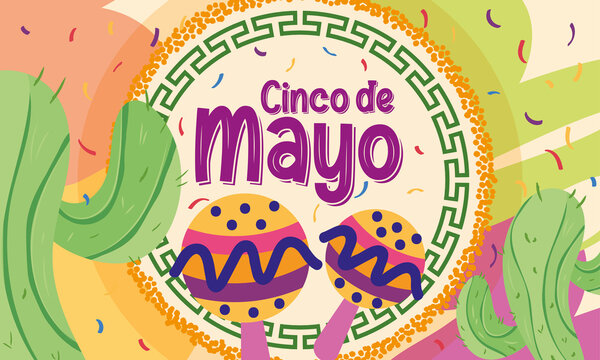 Mexico holiday cinco de mayo celebration mexican tradition hispanic culture printable banner latin and party theme Vector illustration 