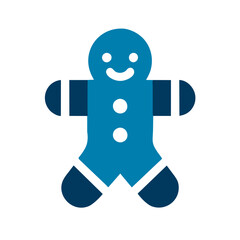 Gingerbread Man icon vector graphics element silhouette sign symbol illustration on a Transparent Background