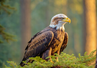 Obraz premium Close up of an eagle behind in nature
