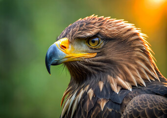 Naklejka premium Close up of an eagle behind in nature