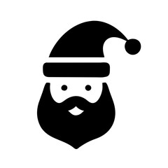 Santa Claus icon vector graphics element silhouette sign symbol illustration on a Transparent Background