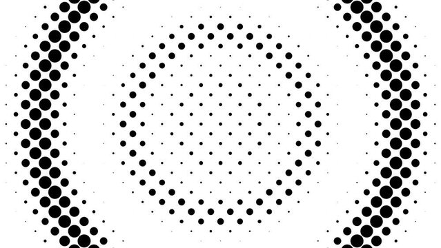 Abstract halftone motion background. Moving dots seamless loop	