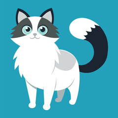 ragdoll cat cartoon animal illustration
