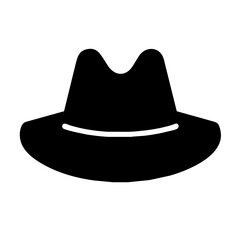 Vintage Straw Hat Single icon vector graphics Summer element silhouette sign symbol illustration on a Transparent Background