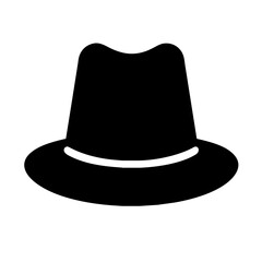 Vintage Straw Hat Single icon vector graphics Summer element silhouette sign symbol illustration on a Transparent Background