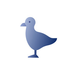 Seagull icon vector graphics element silhouette Summer hot sign symbol illustration on a Transparent Background