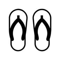 Flip Flops Single icon vector graphics Summer element silhouette sign symbol illustration on a Transparent Background