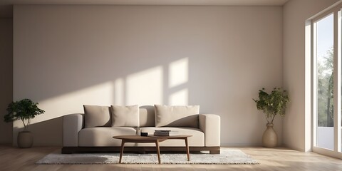 Serene Minimalist Living Space with Elegant Simplicity / Espaço de Vida Minimalista Sereno com Simplicidade Elegante