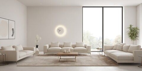 Serene Minimalist Living Space with Elegant Simplicity / Espaço de Vida Minimalista Sereno com Simplicidade Elegante