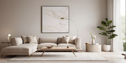 Serene Minimalist Living Space with Elegant Simplicity / Espa&ccedil;o de Vida Minimalista Sereno com Simplicidade Elegante