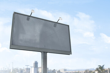 Advertising Outdoor Blank Billboard in the City - obrazy, fototapety, plakaty