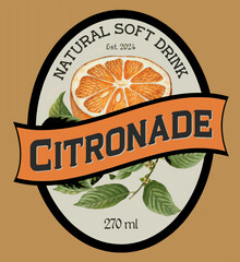 Label for natural orange drink
