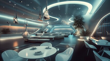 A Spacious And Well- Lit Restaurant Interior.