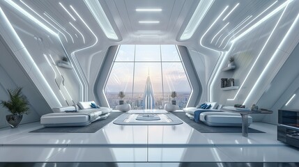 Obraz premium A Spacious And Bright Living Room With An Airy Window.