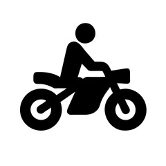Motorcycle icon vector graphics element silhouette transportation sign symbol illustration on a Transparent Background