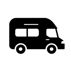 RV icon vector graphics element silhouette sign symbol illustration on a Transparent Background