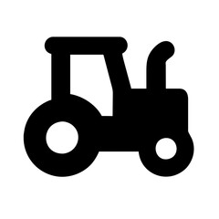 Tractor icon vector graphics element silhouette sign symbol illustration on a Transparent Background