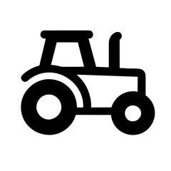 Tractor icon vector graphics element silhouette sign symbol illustration on a Transparent Background