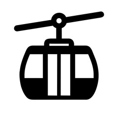 Cable Car icon Vector graphics element silhouette sign symbol illustration on a Transparent Background