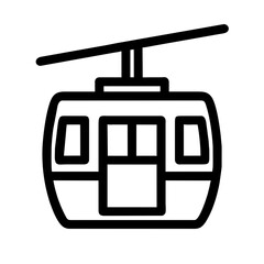 Cable Car icon Vector graphics element silhouette sign symbol illustration on a Transparent Background