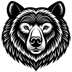 bear head silhouette vector illustration 
