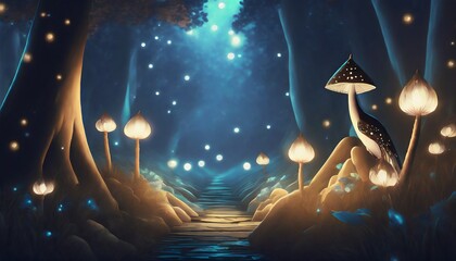 magic lamp in the forest - obrazy, fototapety, plakaty
