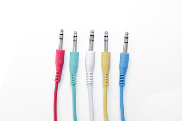 multicolored 6.35mm  jack stereo cables
