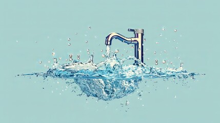 World water day. World tap a drop of water. Vector illustration - obrazy, fototapety, plakaty