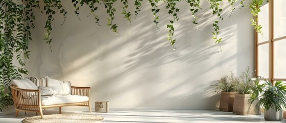 Serene Botanical Nook with Sunlit Greenery. Concept Botanical Garden, Greenery Photography, Nature Portraits, Serene Environment, Sunlit Backdrops