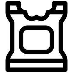 Edible food packaging. Editable stroke vector icon.