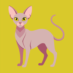 sphynx cat cartoon animal illustration