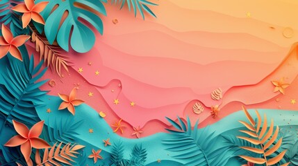 Fototapeta na wymiar Summer colorful background. The concept of summer holidays. illustration