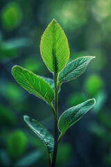 Radiant Green Leaf in Soft Focus Nature Backdrop