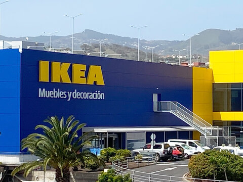 Tenerife, La Laguna - April 10, 2024: IKEA store in La Laguna,Canary Islands,Spain. Founded in Sweden in 1943 Ikea is the world's largest furniture retailer.