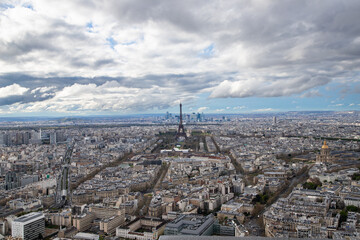 aerial view of Paris with Eiffel Tower  France