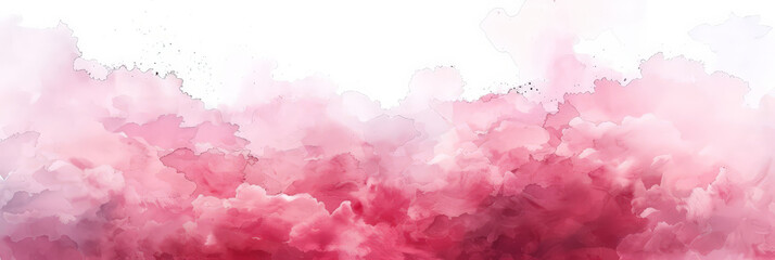 Pink watercolor  on white background, pink cloud watercolor, copy space