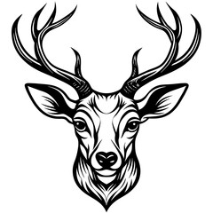 deer head silhouette vector illustration 