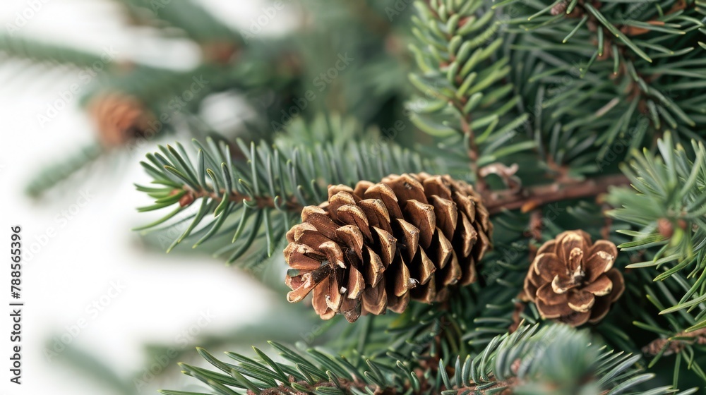 Aufkleber close up of pine cones on a tree, ideal for nature-themed projects