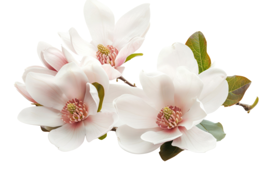 magnolia flowers
isolated on white background