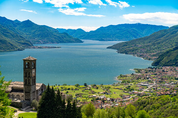 Panorama of Lake Como, on a summer day, photographed from Gravedona.
