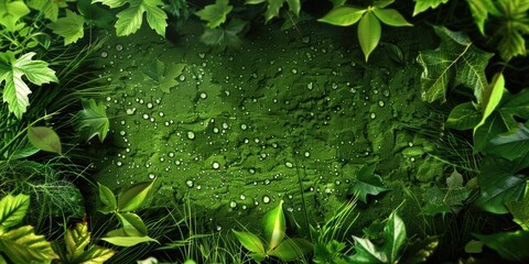 Close up of water droplets on leaf surface. Suitable for nature backgrounds