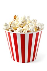 A colorful bowl filled with popcorn, perfect for snack or movie night - obrazy, fototapety, plakaty