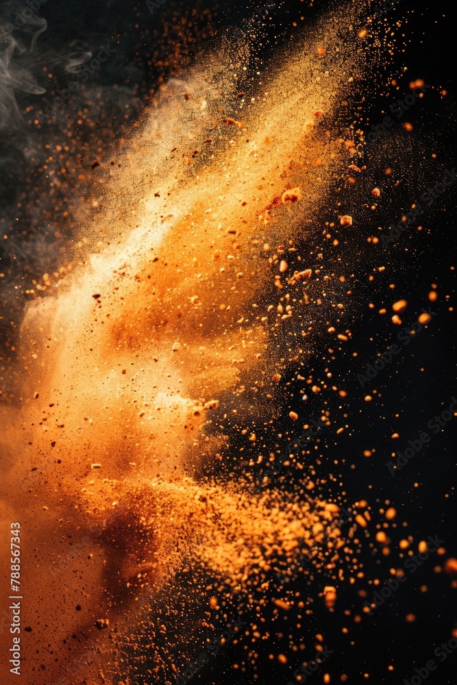 Aufkleber a dynamic image of an orange dust cloud in motion. suitable for environmental or weather-related des