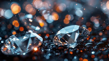 Gems of affluence, diamonds on dark surface
