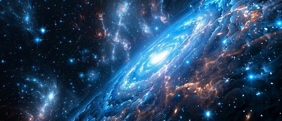 Galaxy zoom, entering lightspeed, star streaks and blue