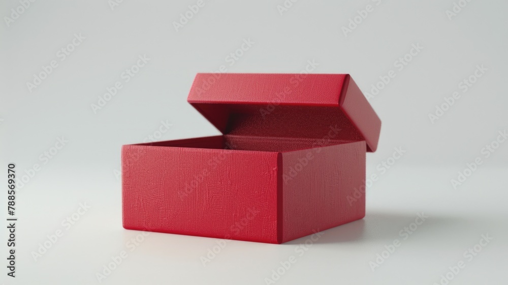 Poster A red box placed on a white surface. Suitable for various concepts