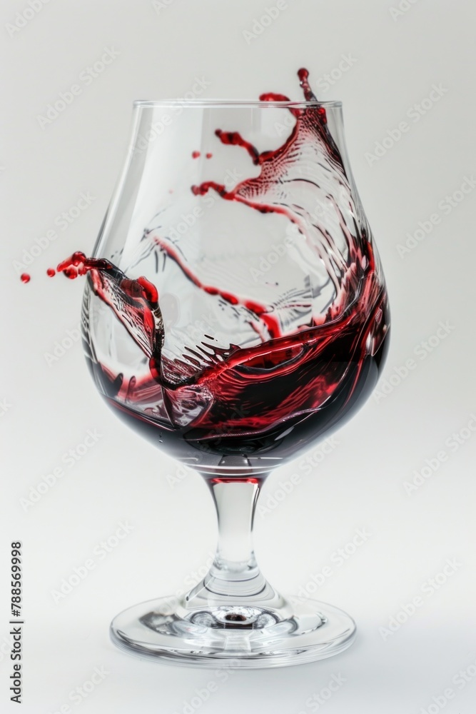 Poster glass filled with red liquid on a table, suitable for various concepts